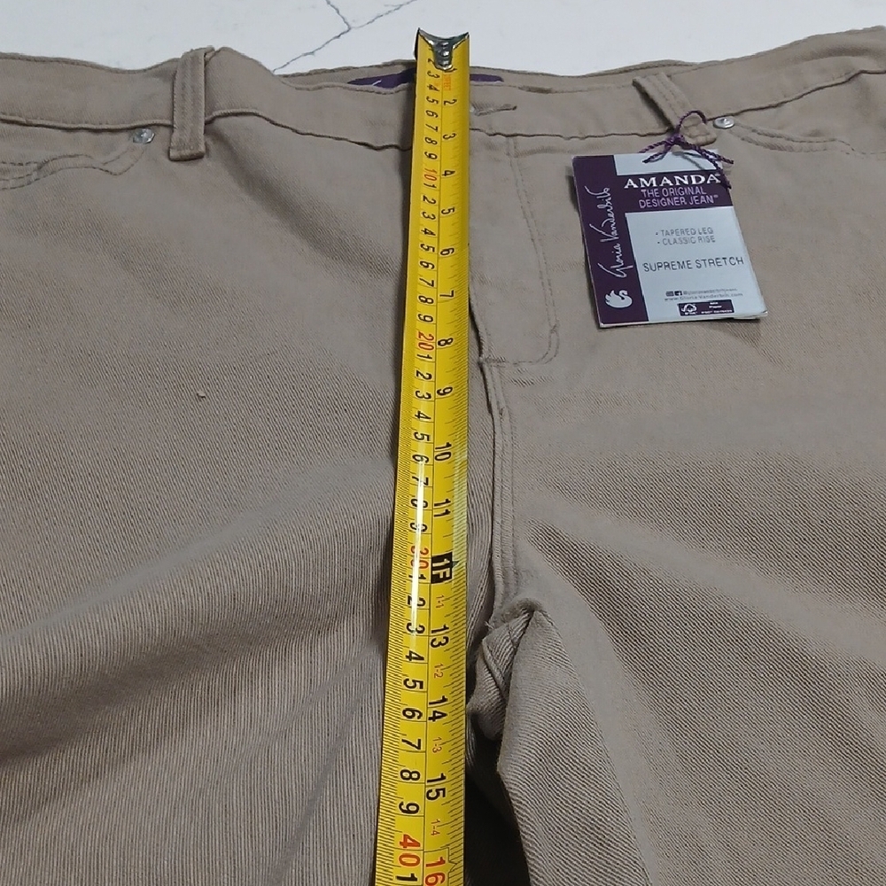 Gloria Vanderbilt Tan Straight-Leg Pants, New With Tags, Sz 16, Stretch - Picture 12 of 13